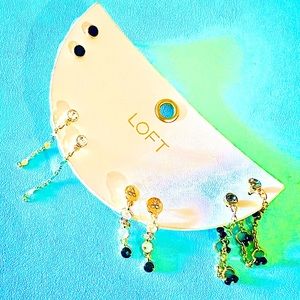 Sparkly Gold and black earrings - 4 pairs